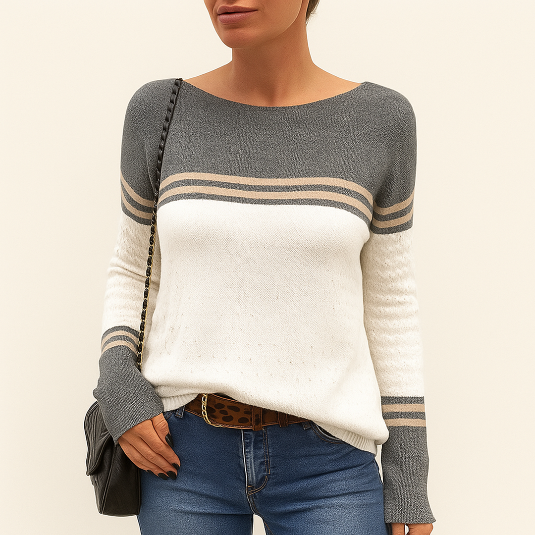 Damski Sweter W Paski | Stylowy