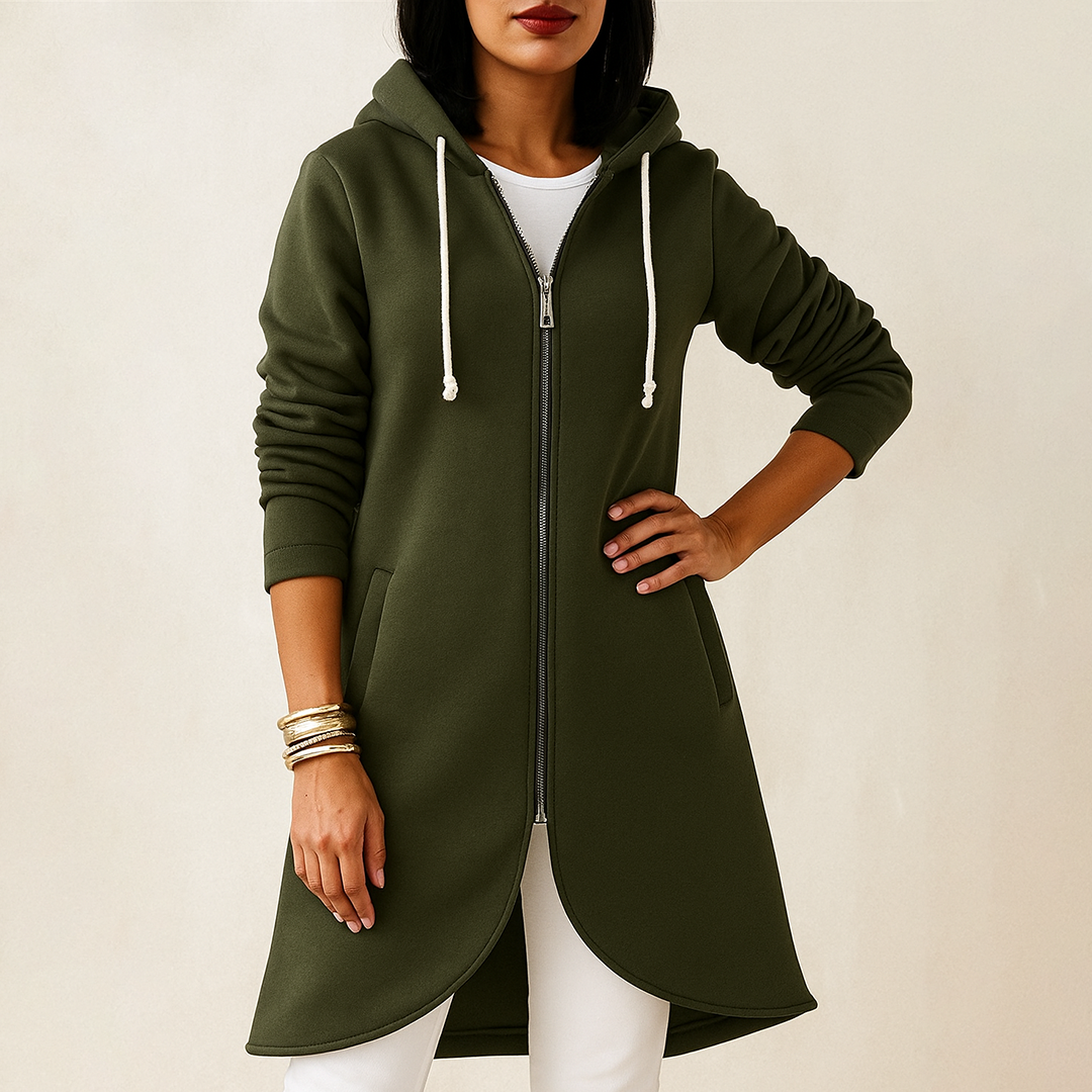 Damska Długa Bluza | Z Zamkiem