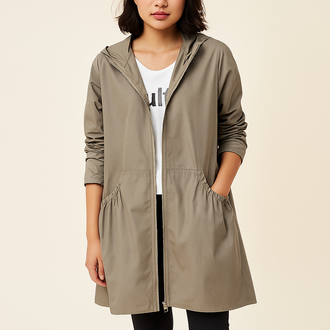 Bluza Przeciwdeszczowa Z Kapturem Dla Kobiet | Długa