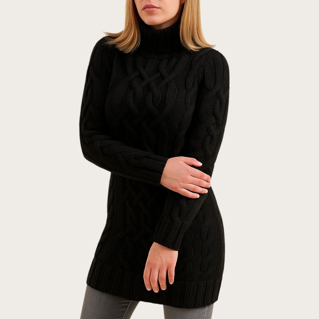 Oversize Damska Sukienka Dzianinowa | Długi Rękaw