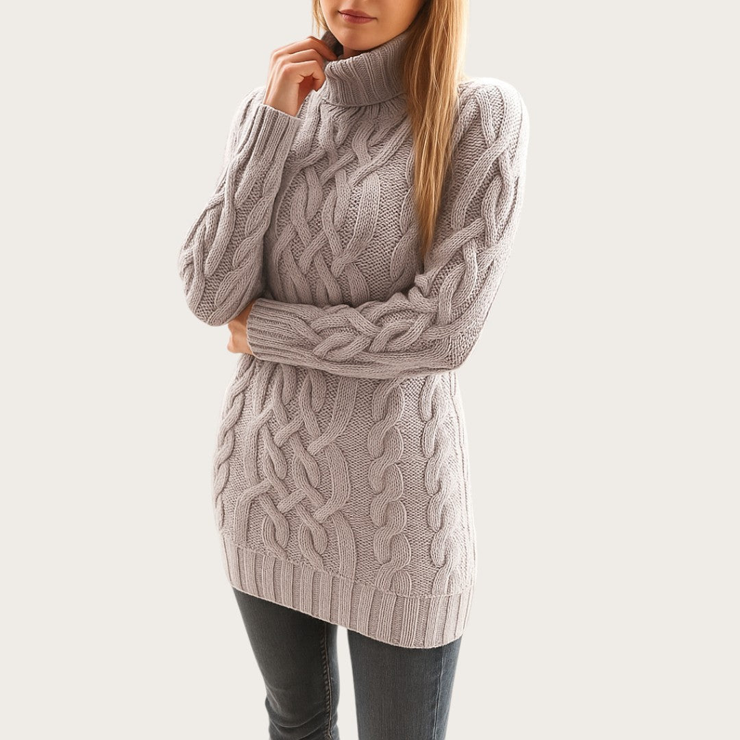 Oversize Damska Sukienka Dzianinowa | Długi Rękaw