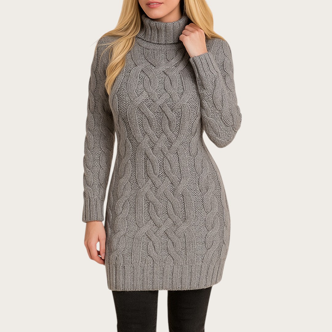 Oversize Damska Sukienka Dzianinowa | Długi Rękaw