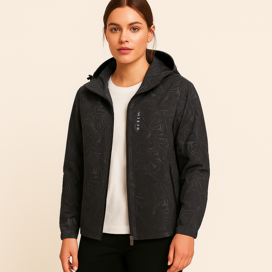 Damska Kurtka Przeciwdeszczowa Z Kapturem | Zamek Błyskawiczny