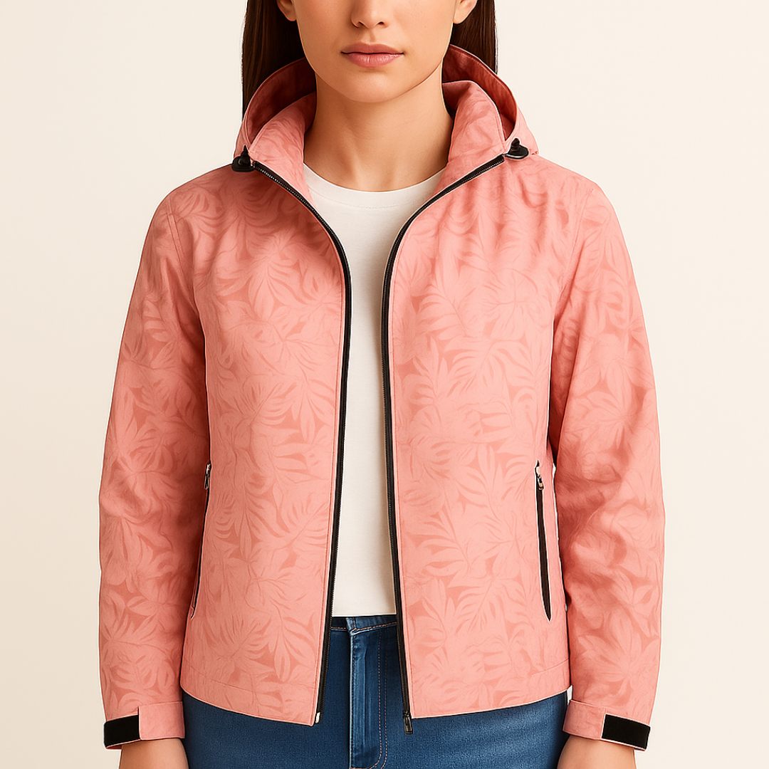 Damska Kurtka Przeciwdeszczowa Z Kapturem | Zamek Błyskawiczny