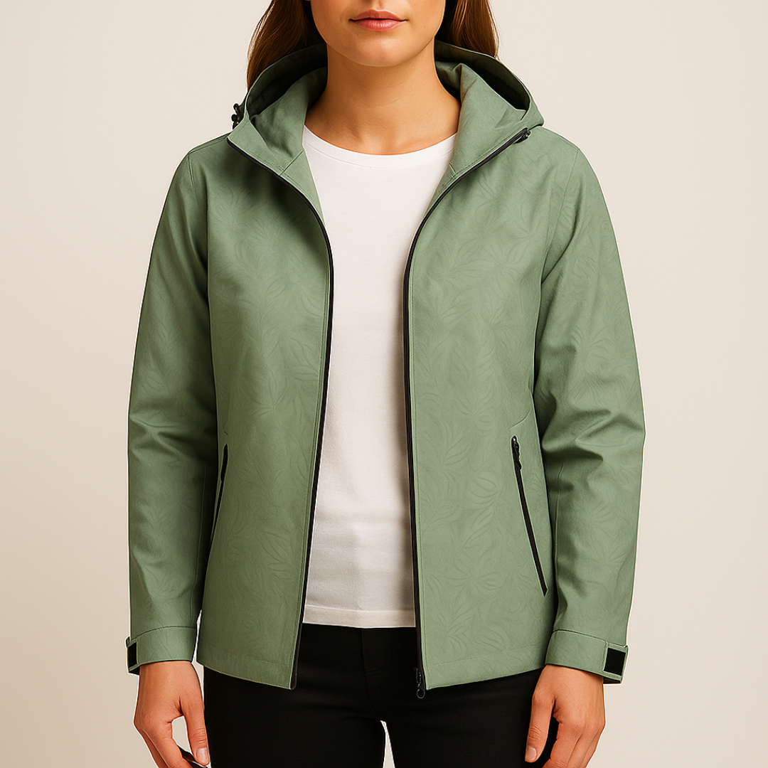 Damska Kurtka Przeciwdeszczowa Z Kapturem | Zamek Błyskawiczny