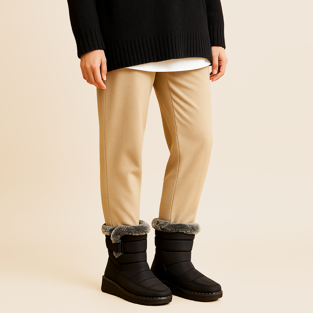 Damskie Zimowe Kozaki | Z Futrzanym Detalem