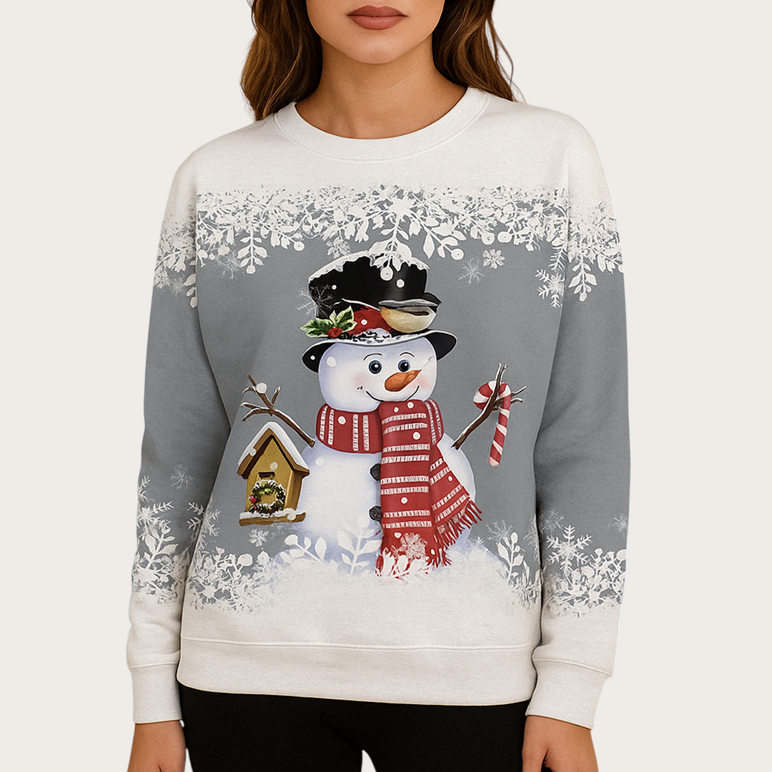 Damski Sweter Świąteczny Z Okrągłym Dekoltem | Zima