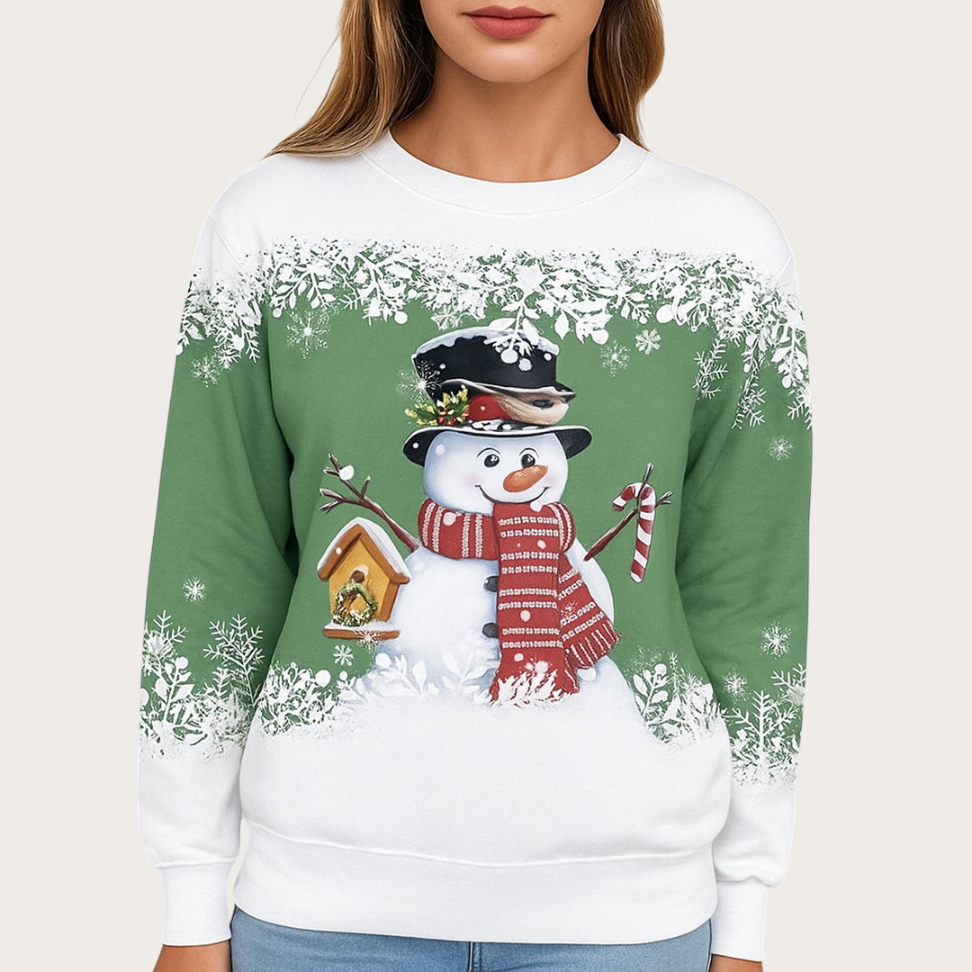 Damski Sweter Świąteczny Z Okrągłym Dekoltem | Zima