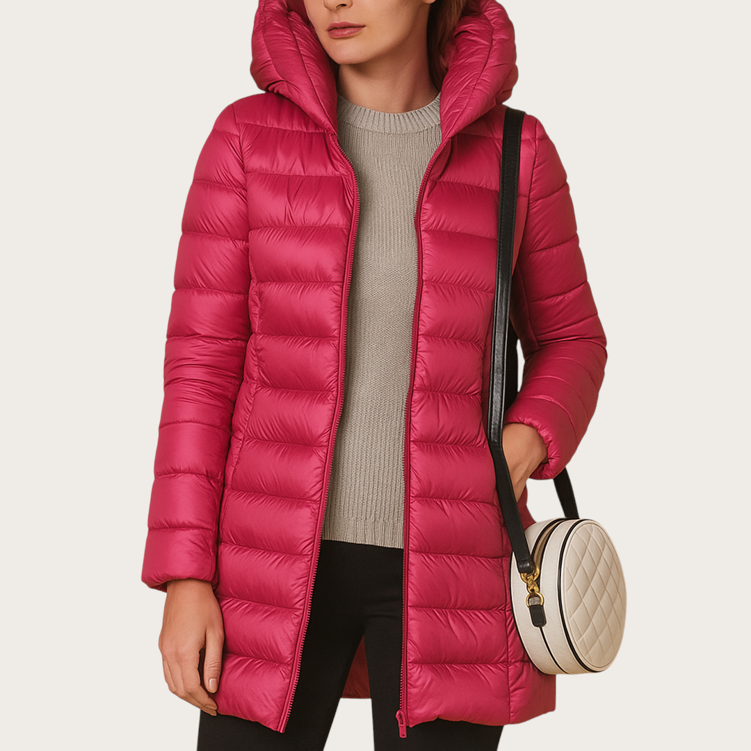 Damska Zimowa Kurtka Pikowana | Z Kapturem