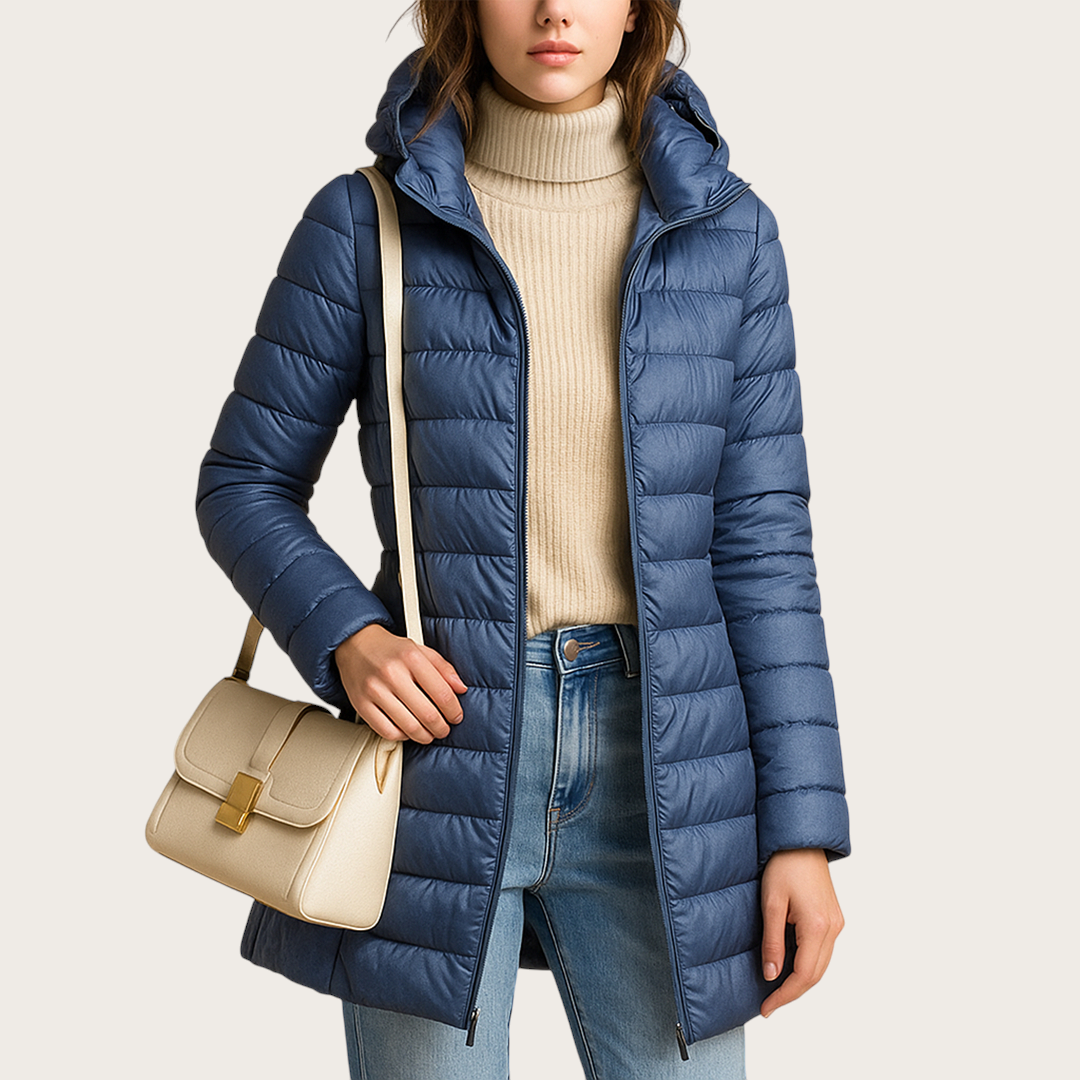 Damska Zimowa Kurtka Pikowana | Z Kapturem