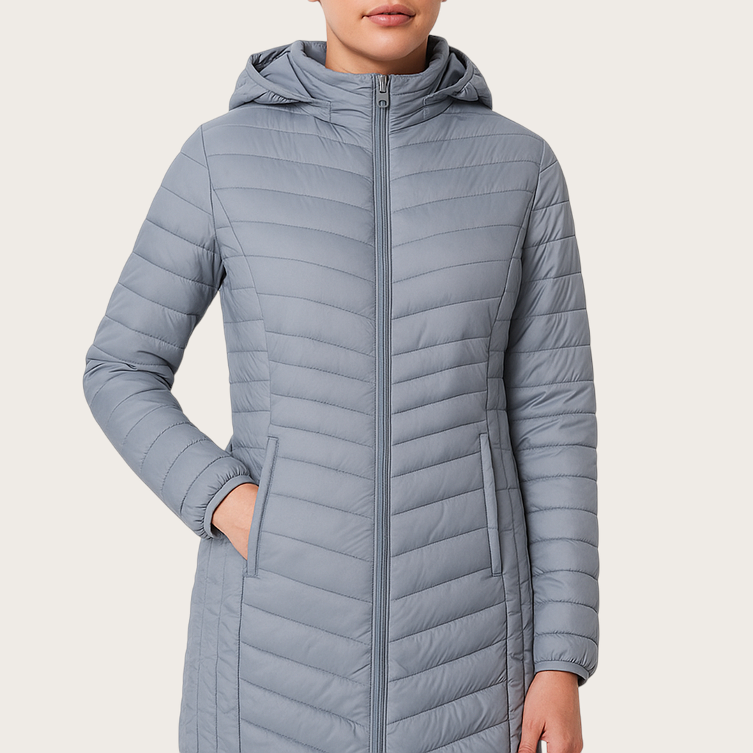 Damska Puchowa Kurtka Z Kapturem | Z Zamkiem