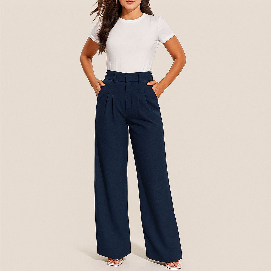 Luźne Spodnie Z Wysokim Stanem | Szerokie Nogawki