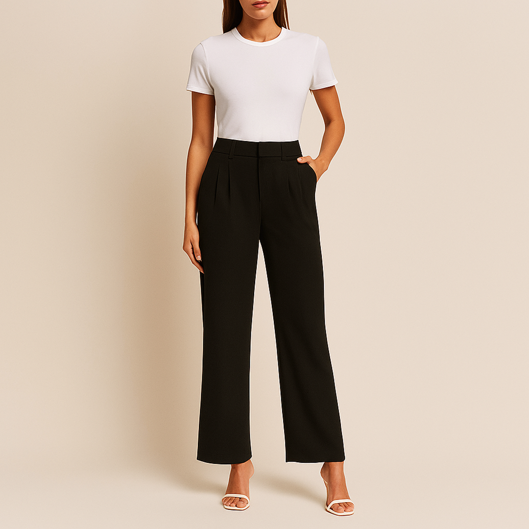 Luźne Spodnie Z Wysokim Stanem | Szerokie Nogawki