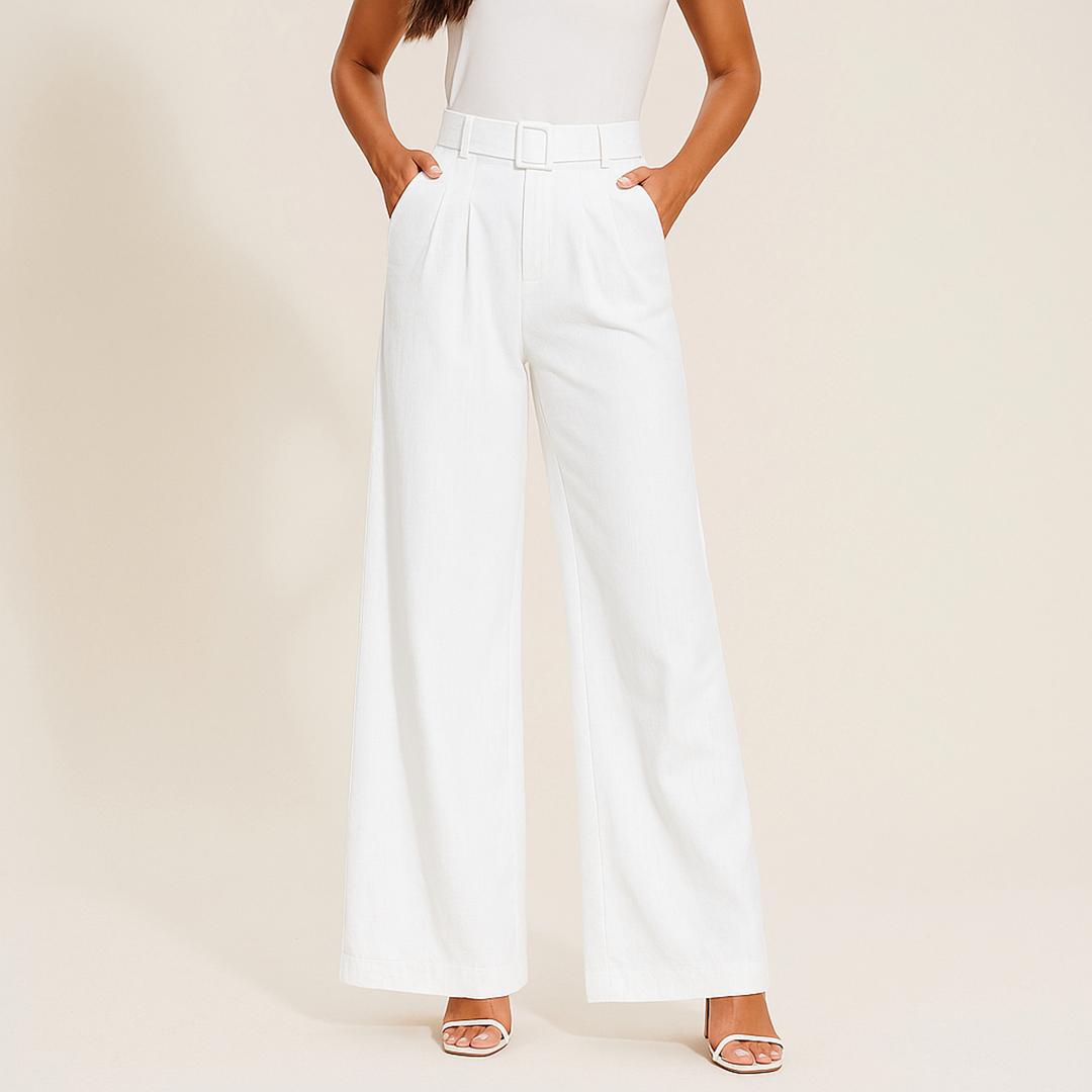 Luźne Spodnie Z Wysokim Stanem | Szerokie Nogawki