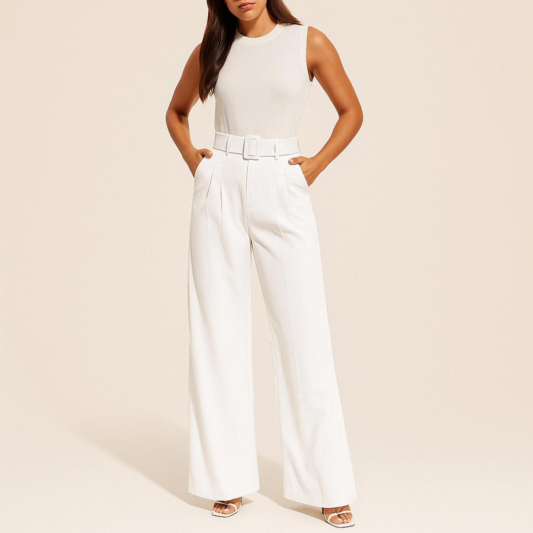 Luźne Spodnie Z Wysokim Stanem | Szerokie Nogawki