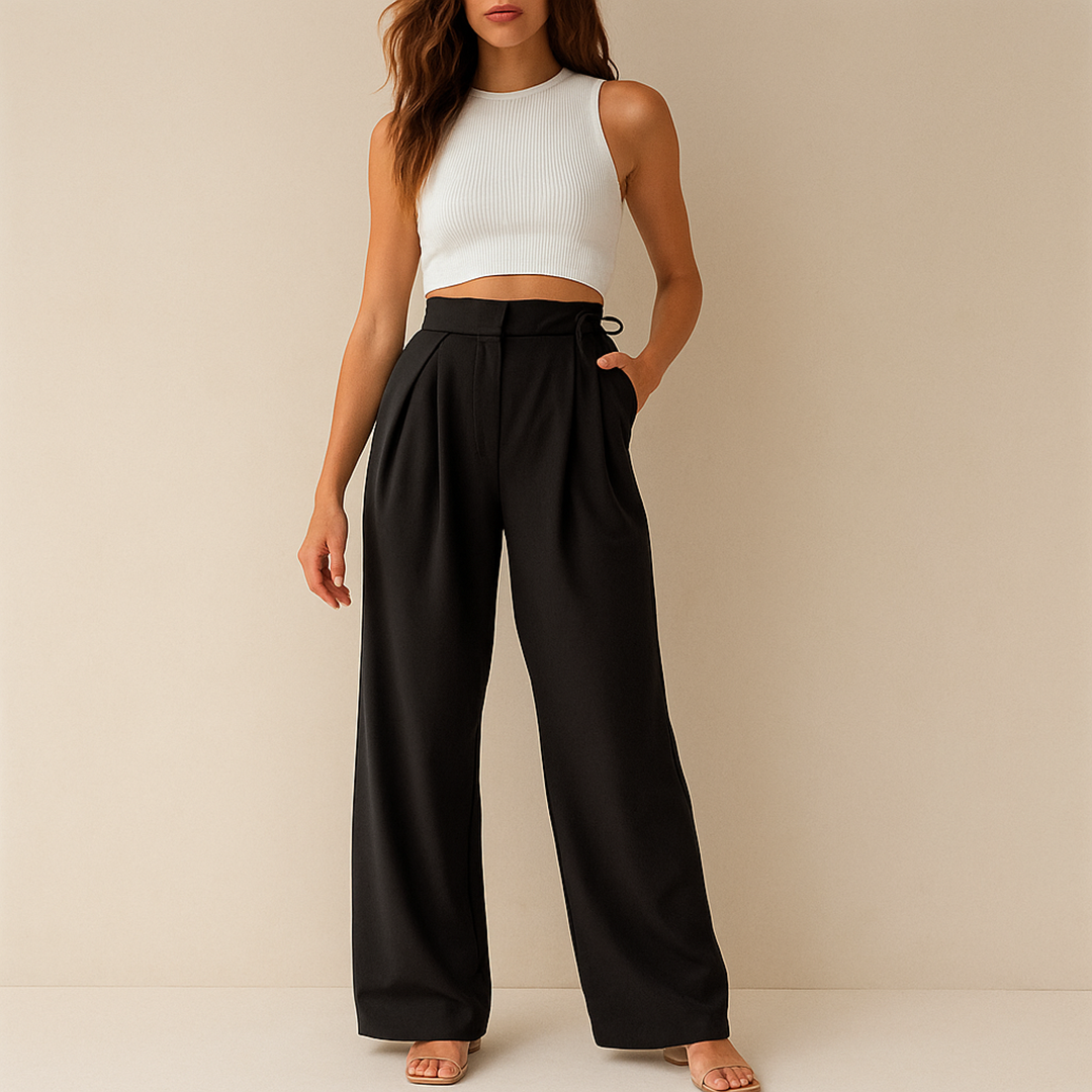 Damskie Spodnie Z Szerokimi Nogawkami | Codzienne