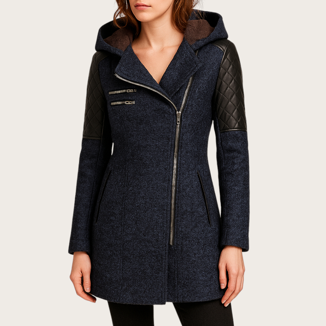 Damska Zimowa Kurtka Z Zamkiem | Długi Rękaw