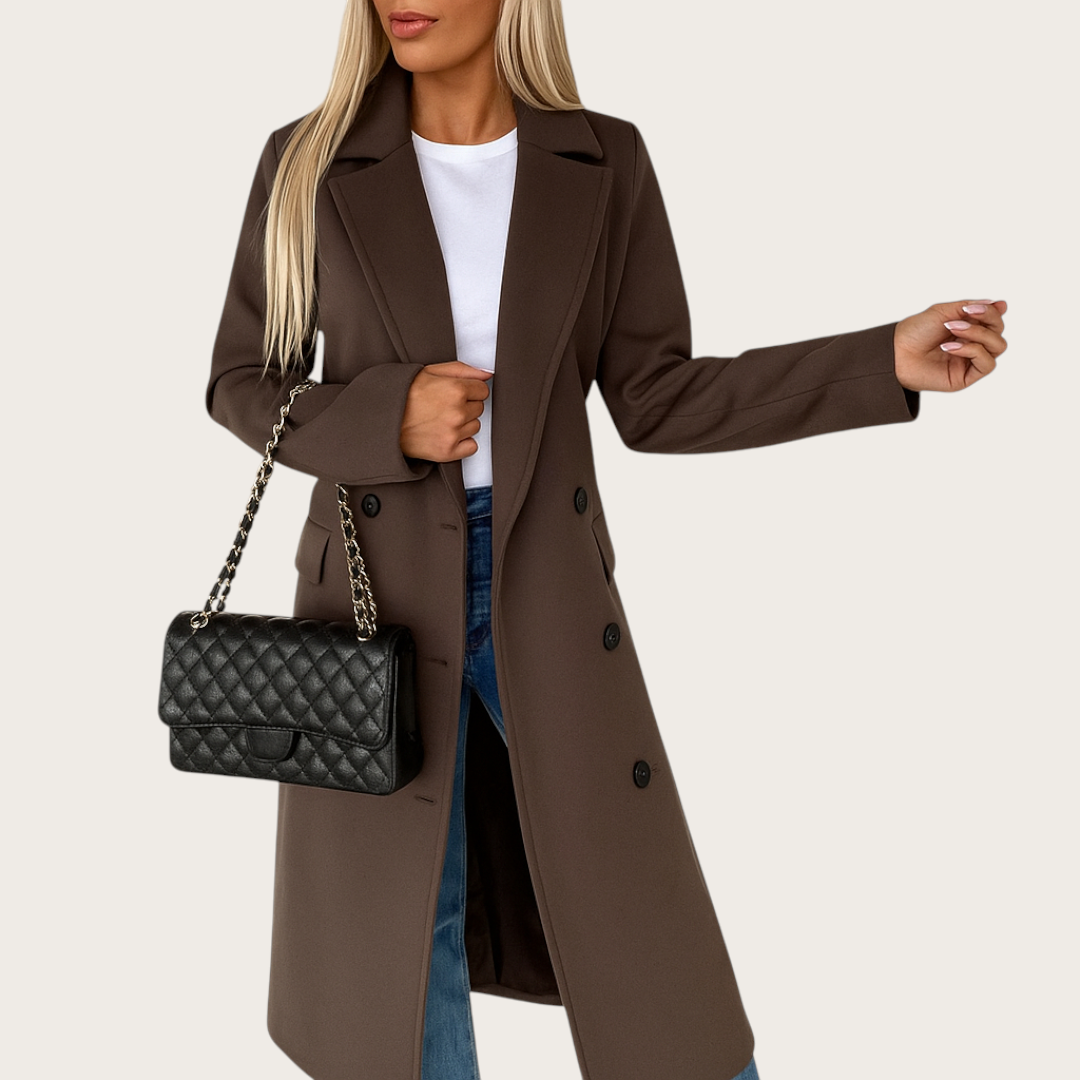 Damska Długa Zimowa Kurtka | Wełniany Płaszcz