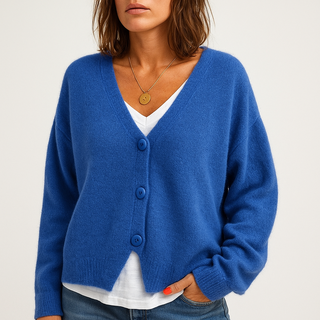 Damski Kardigan Z Długim Rękawem | Dekolt W Serek