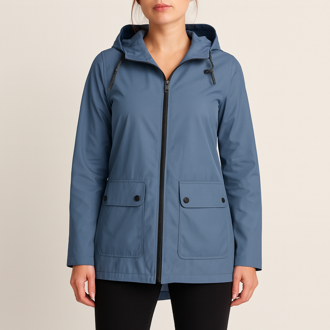 Damski Przeciwdeszczowy Płaszcz Z Kapturem | Długi