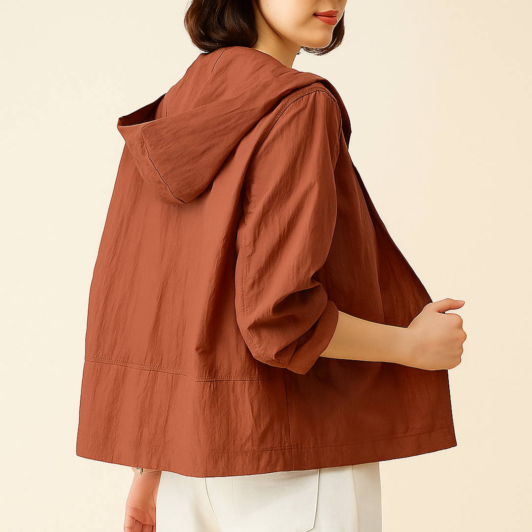 Damska Casualowa Kurtka Przeciwdeszczowa | Z Kapturem