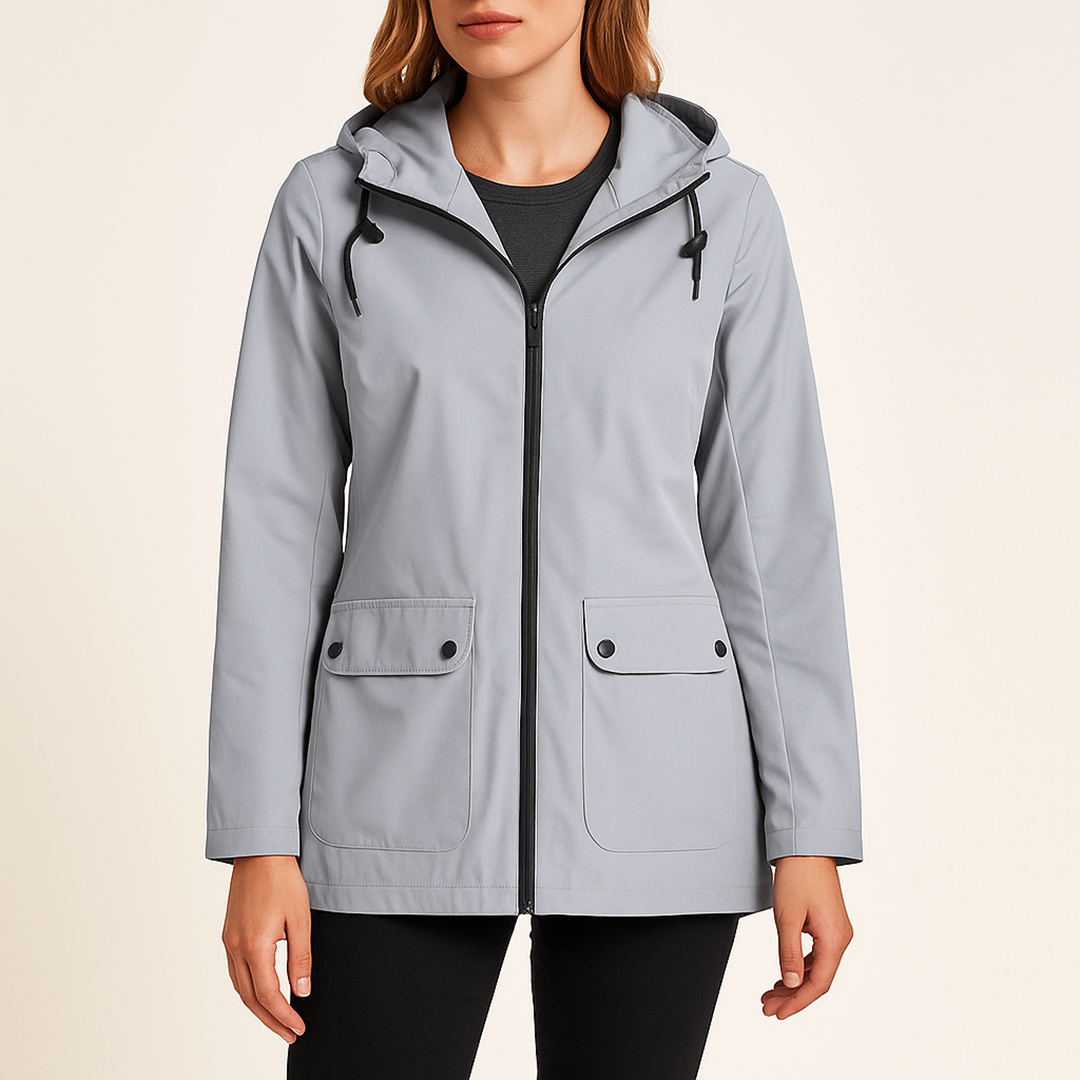 Damska Długa Kurtka Przeciwdeszczowa | Z Kapturem