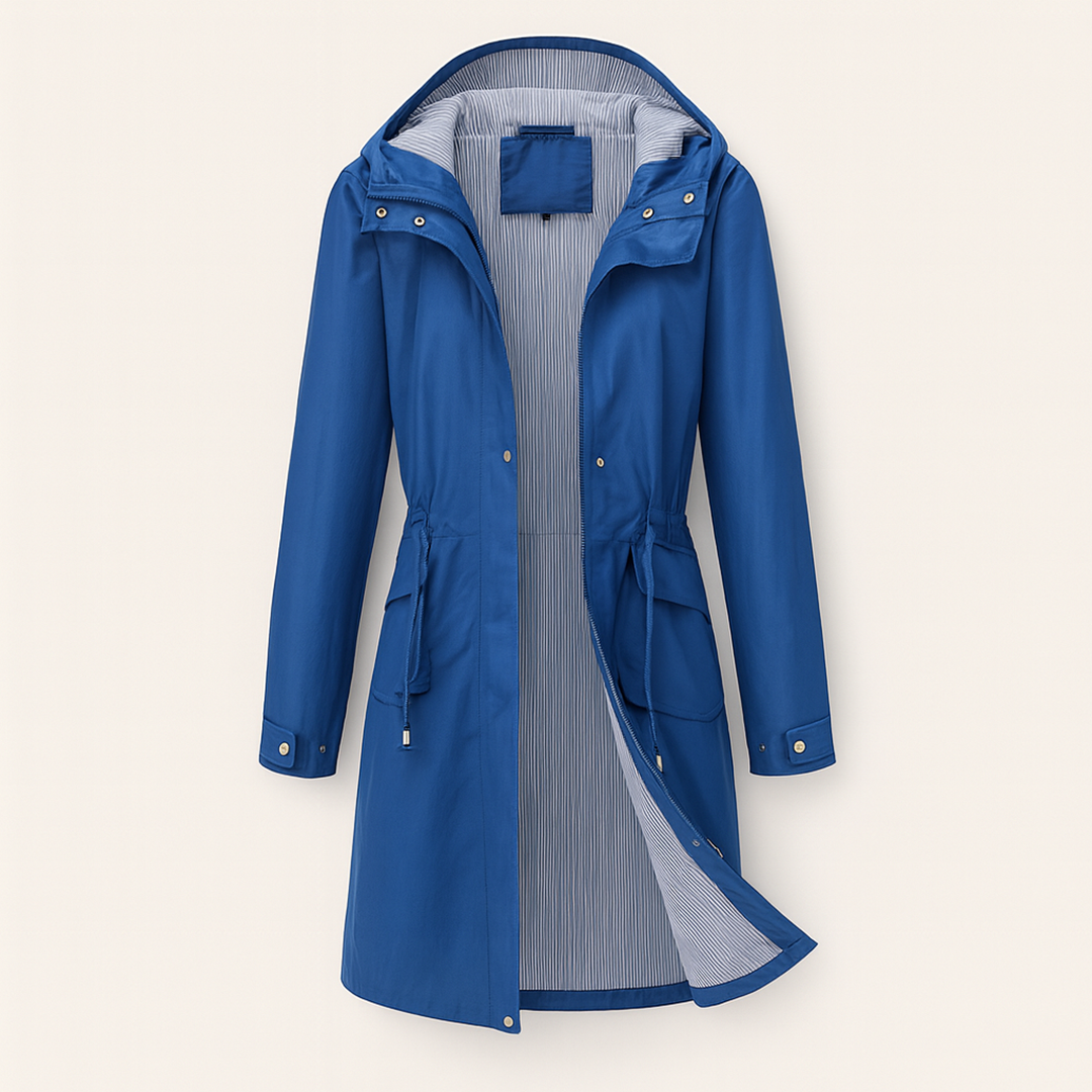 Damska Kurtka Przeciwdeszczowa Z Kapturem | Długa