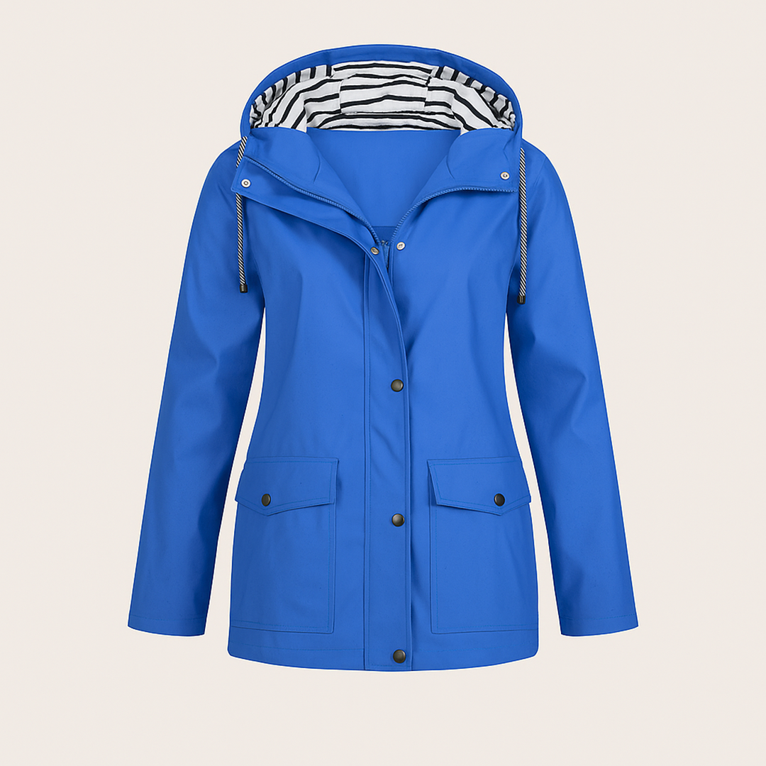 Damska Kurtka Przeciwdeszczowa Z Kapturem | Długi Rękaw