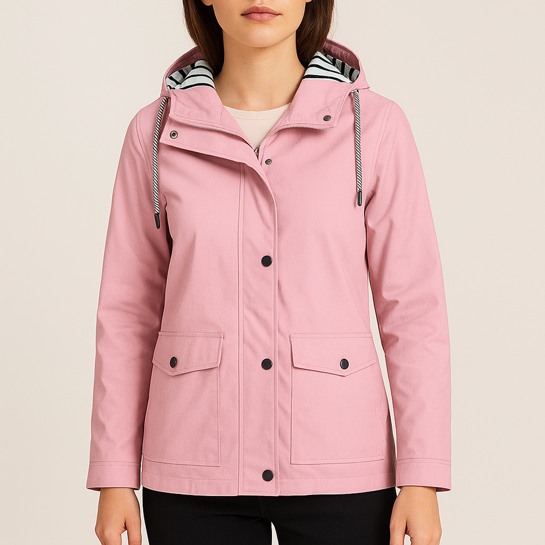 Damska Kurtka Przeciwdeszczowa Z Kapturem | Długi Rękaw