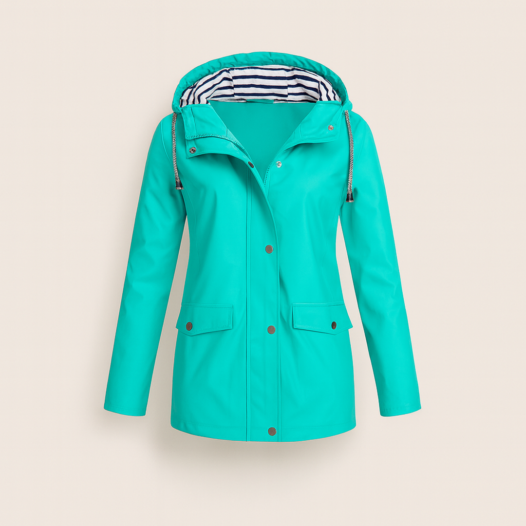 Damska Kurtka Przeciwdeszczowa Z Kapturem | Długi Rękaw