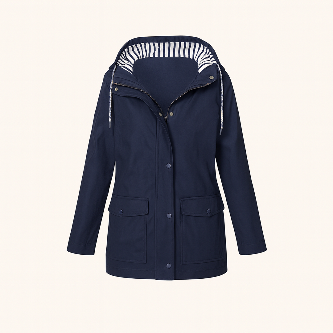 Damska Kurtka Przeciwdeszczowa Z Kapturem | Długi Rękaw