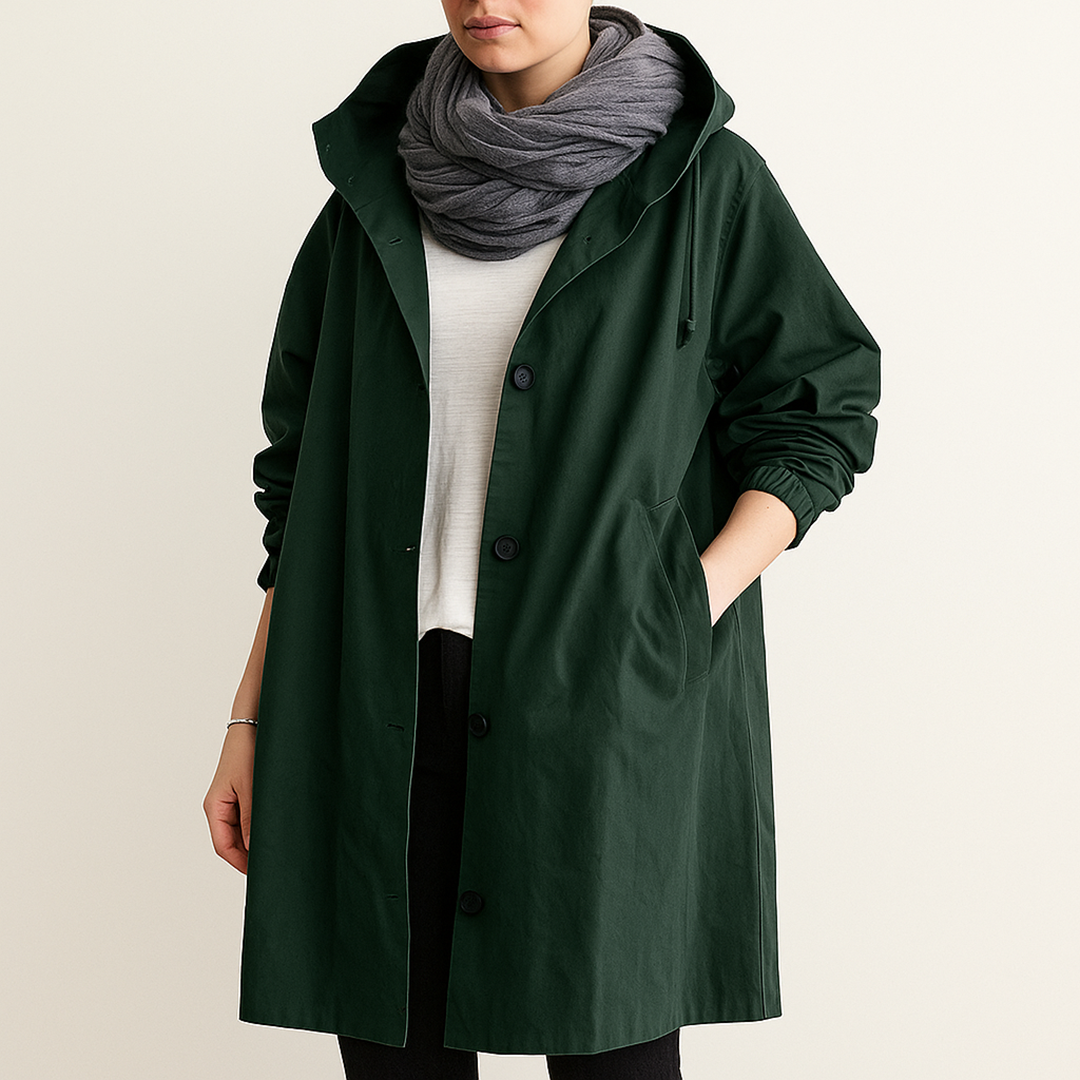 Damska Kurtka Przeciwdeszczowa | Z Zapięciem Na Guziki