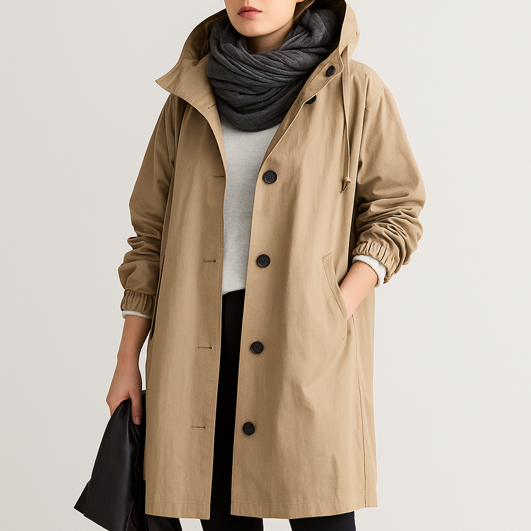 Damska Kurtka Przeciwdeszczowa | Z Zapięciem Na Guziki