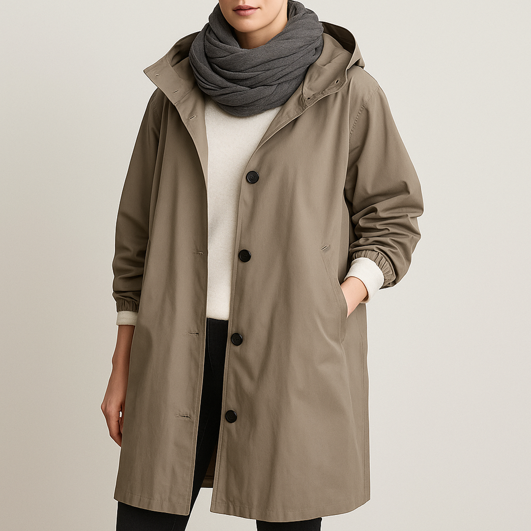 Damska Kurtka Przeciwdeszczowa | Z Zapięciem Na Guziki