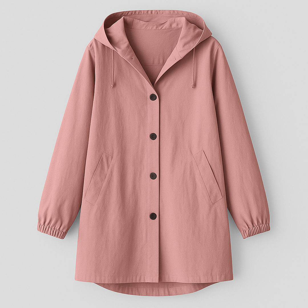 Damska Kurtka Przeciwdeszczowa | Z Zapięciem Na Guziki