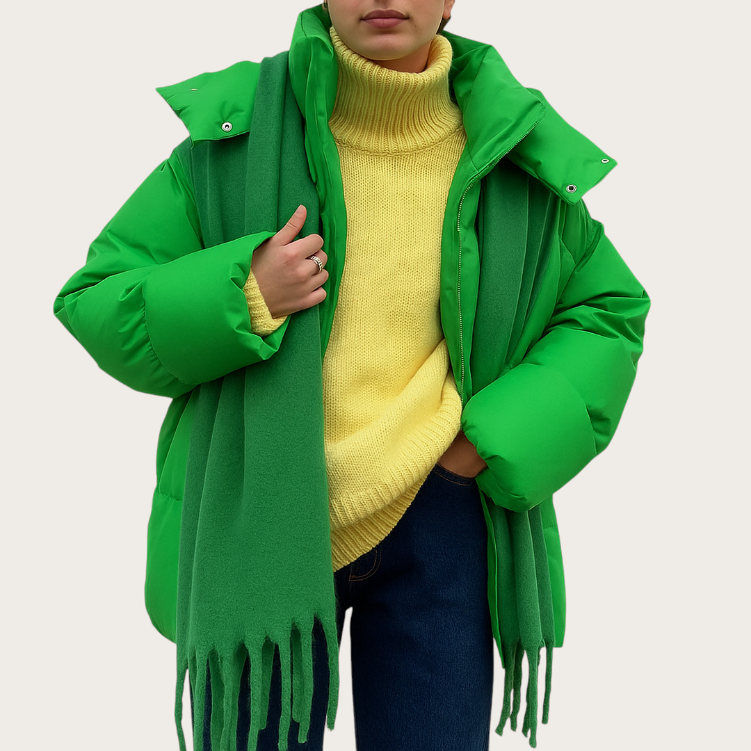 Damska Zimowa Kurtka Z Zamkiem | Długi Rękaw