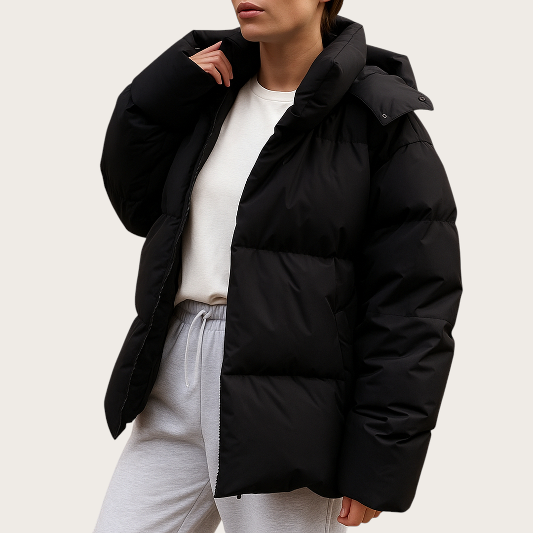 Damska Zimowa Kurtka Z Zamkiem | Długi Rękaw