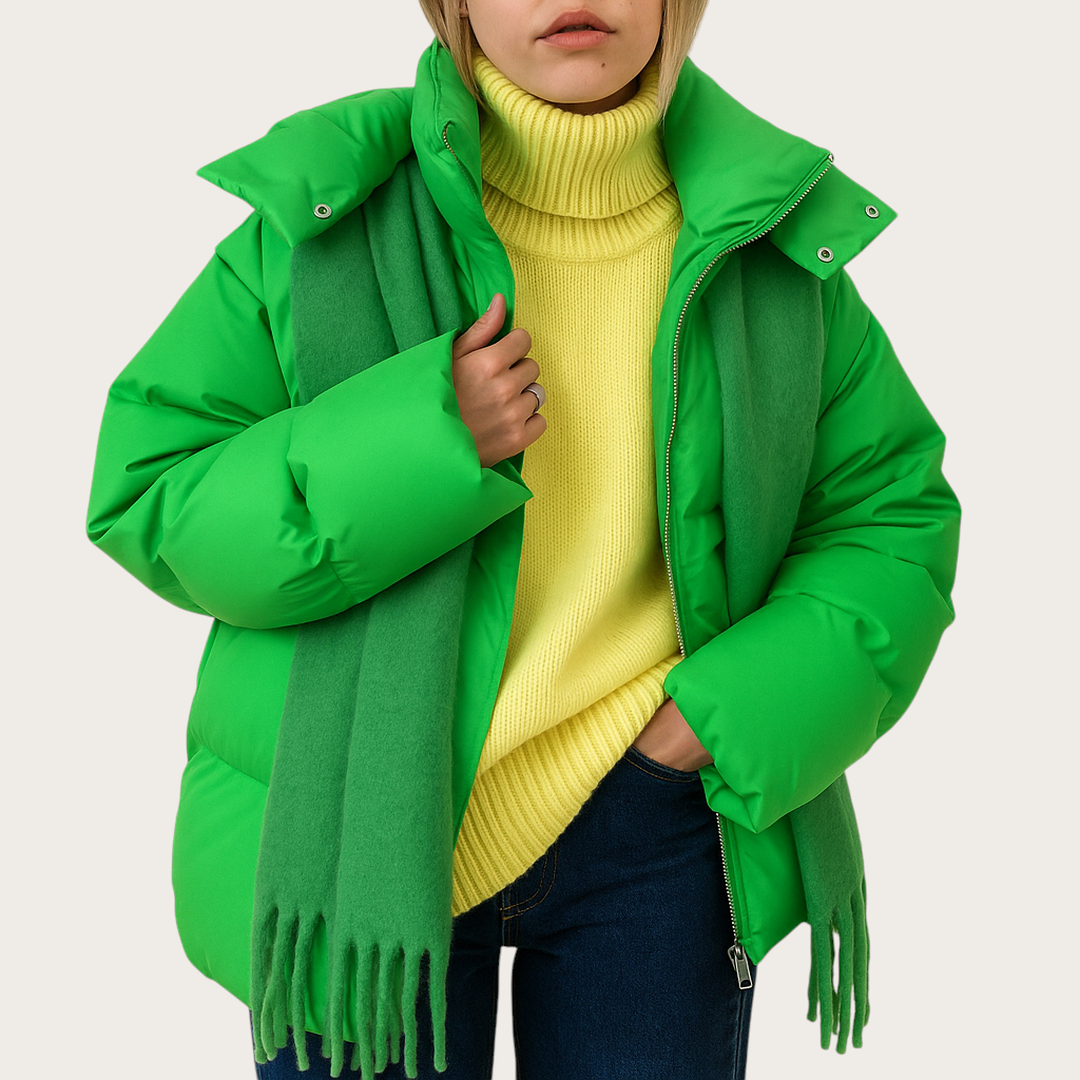 Damska Zimowa Kurtka Z Zamkiem | Długi Rękaw