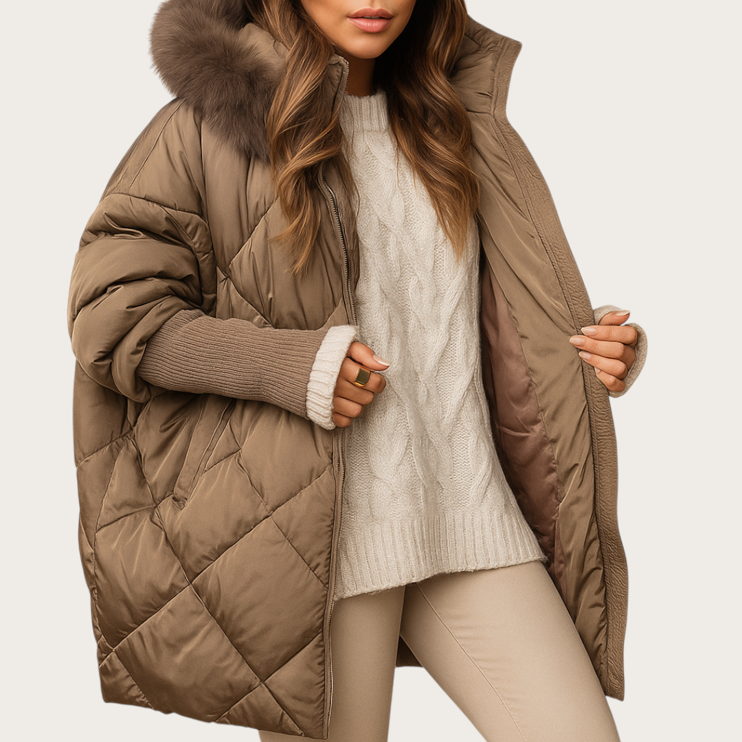 Damska Zimowa Kurtka Z Zamkiem | Oversize