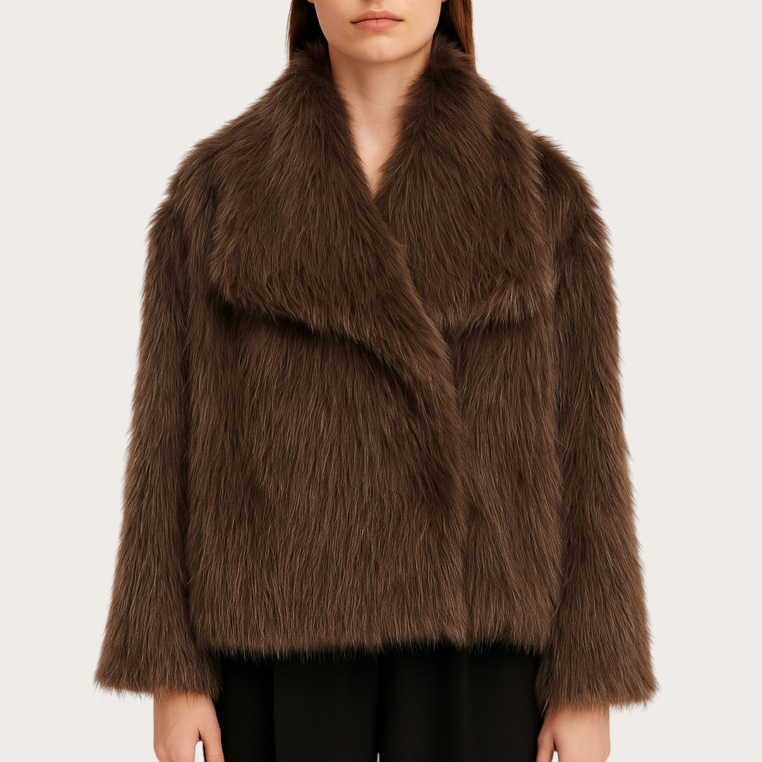 Damska Zimowa Kurtka Ze Sztucznym Futerkiem | Długi Rękaw