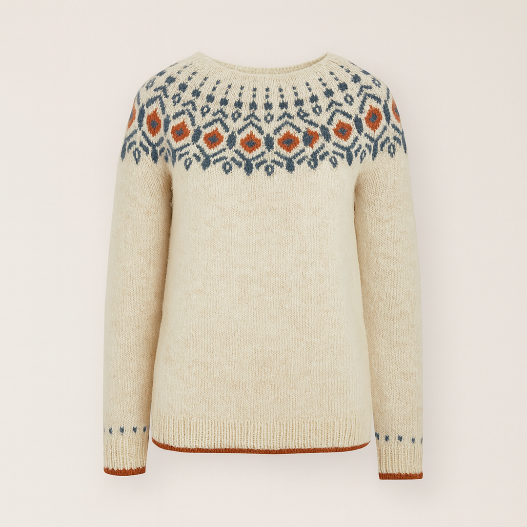 Damski Dzianinowy Sweter Z Długim Rękawem | Zima