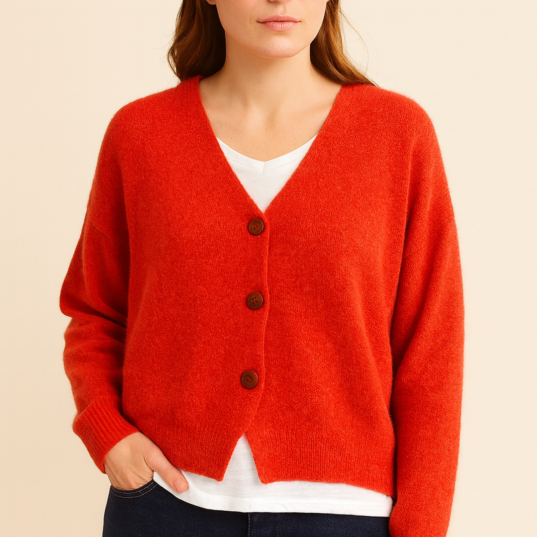 Damski Kardigan Z Długim Rękawem | Dekolt V
