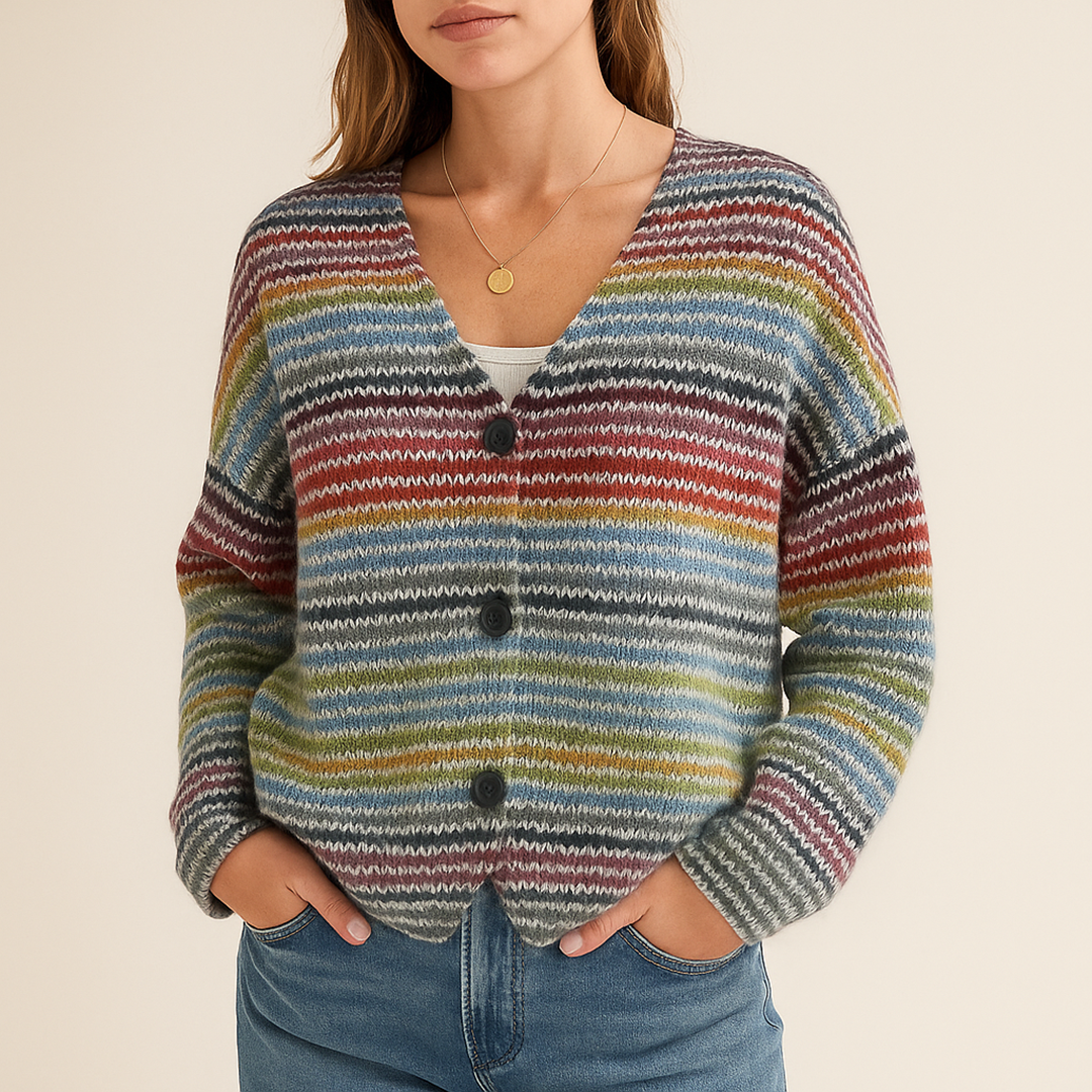 Damski Kardigan Z Guzikami | Wielokolorowy