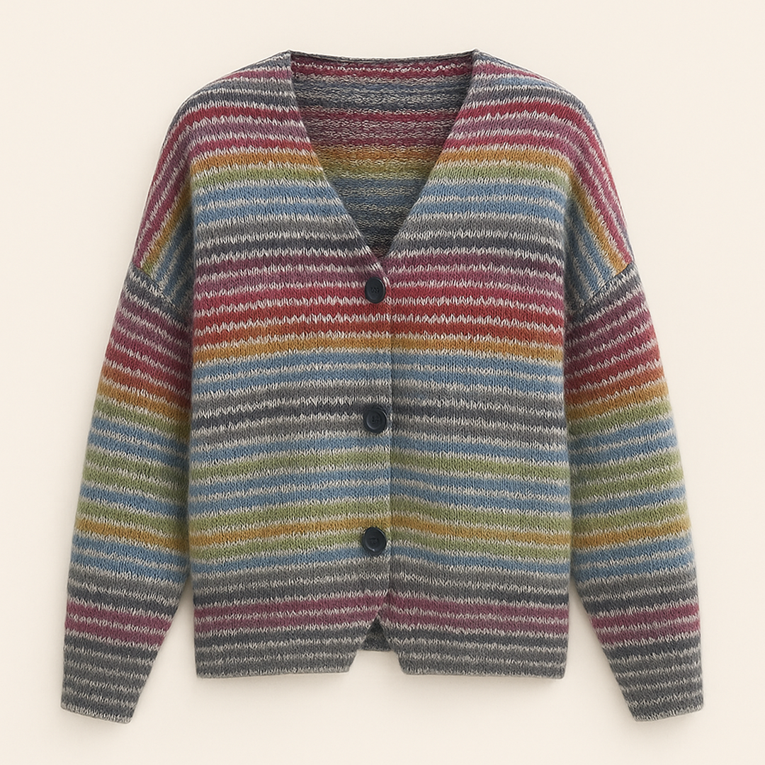 Damski Kardigan Z Guzikami | Wielokolorowy