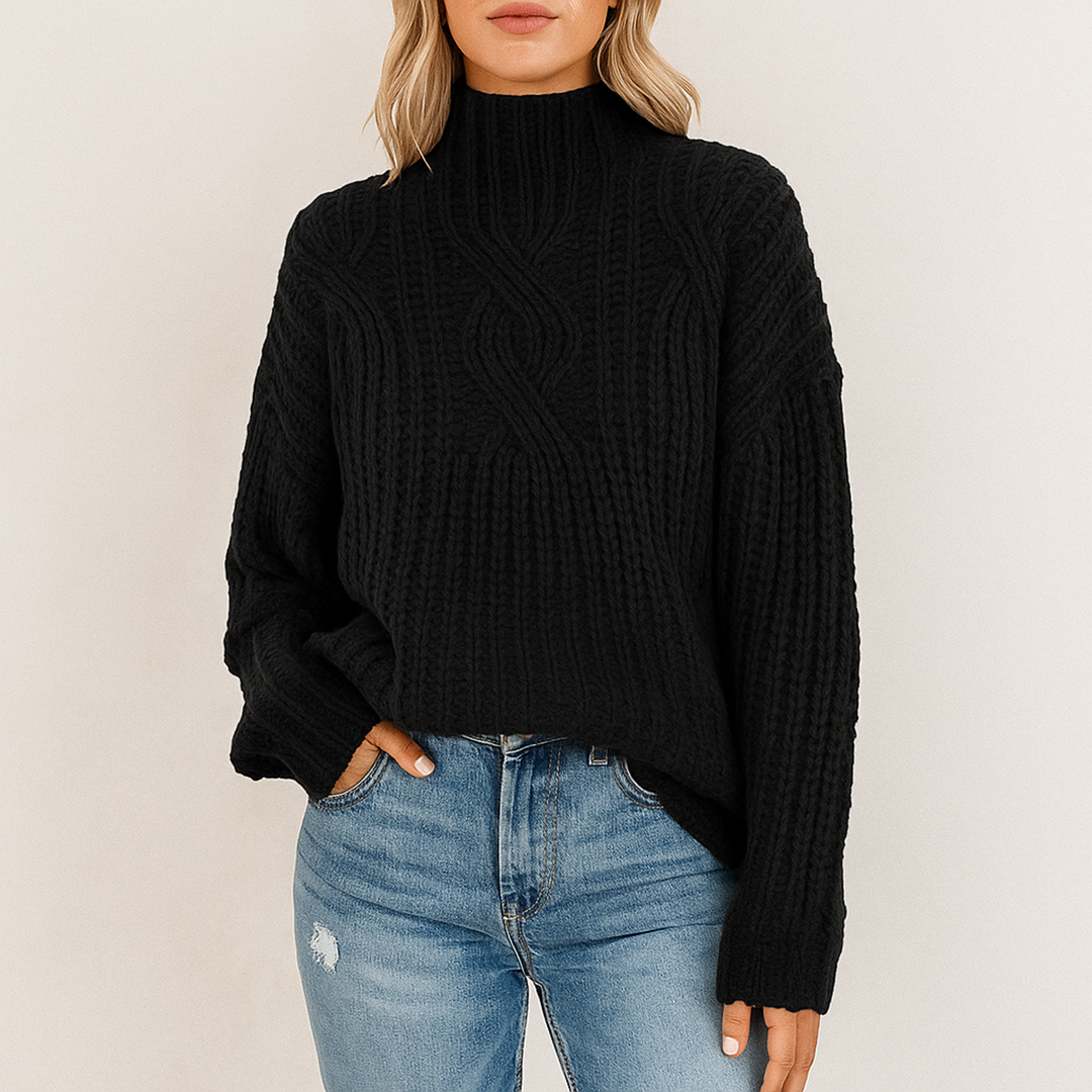 Damski Luźny Casualowy Sweter Dzianinowy | Golf