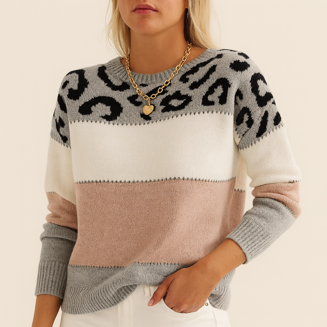 Damski Stylowy Zimowy Sweter Dzianinowy | Długi Rękaw