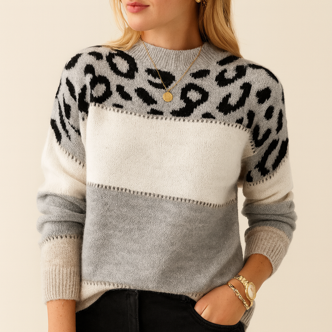 Damski Stylowy Zimowy Sweter Dzianinowy | Długi Rękaw