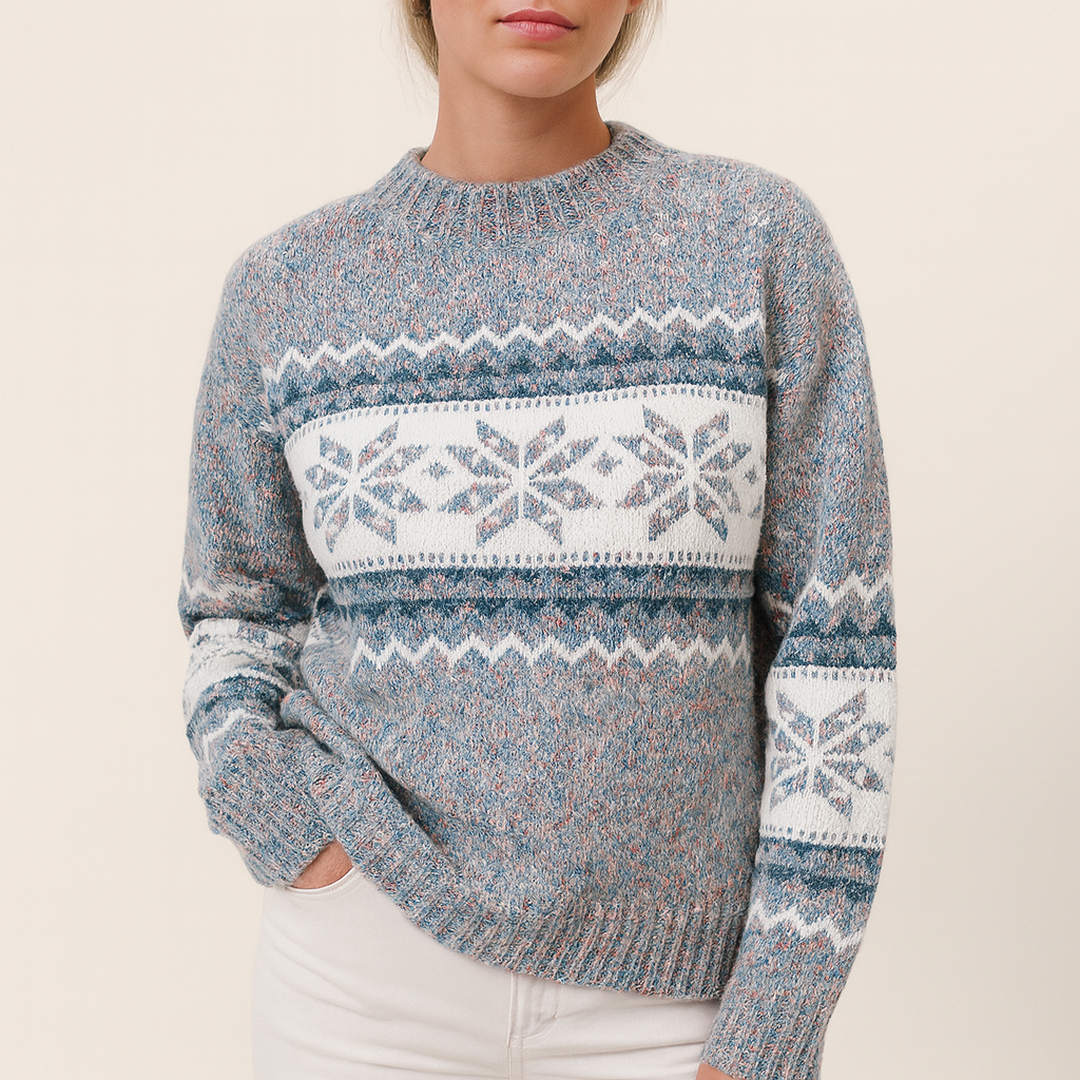 Damski Sweter Dzianinowy Z Długim Rękawem | Zima