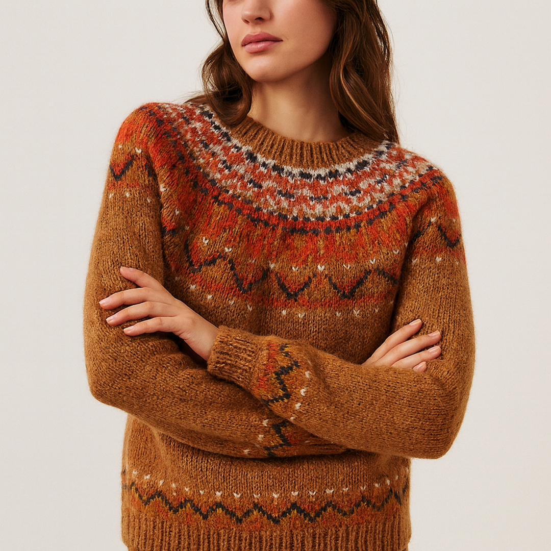 Damski Sweter Z Okrągłym Dekoltem | Zima