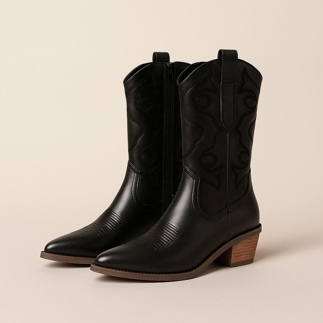 Damskie Kozaki Kowbojskie Z Zamkiem | Na Słupku